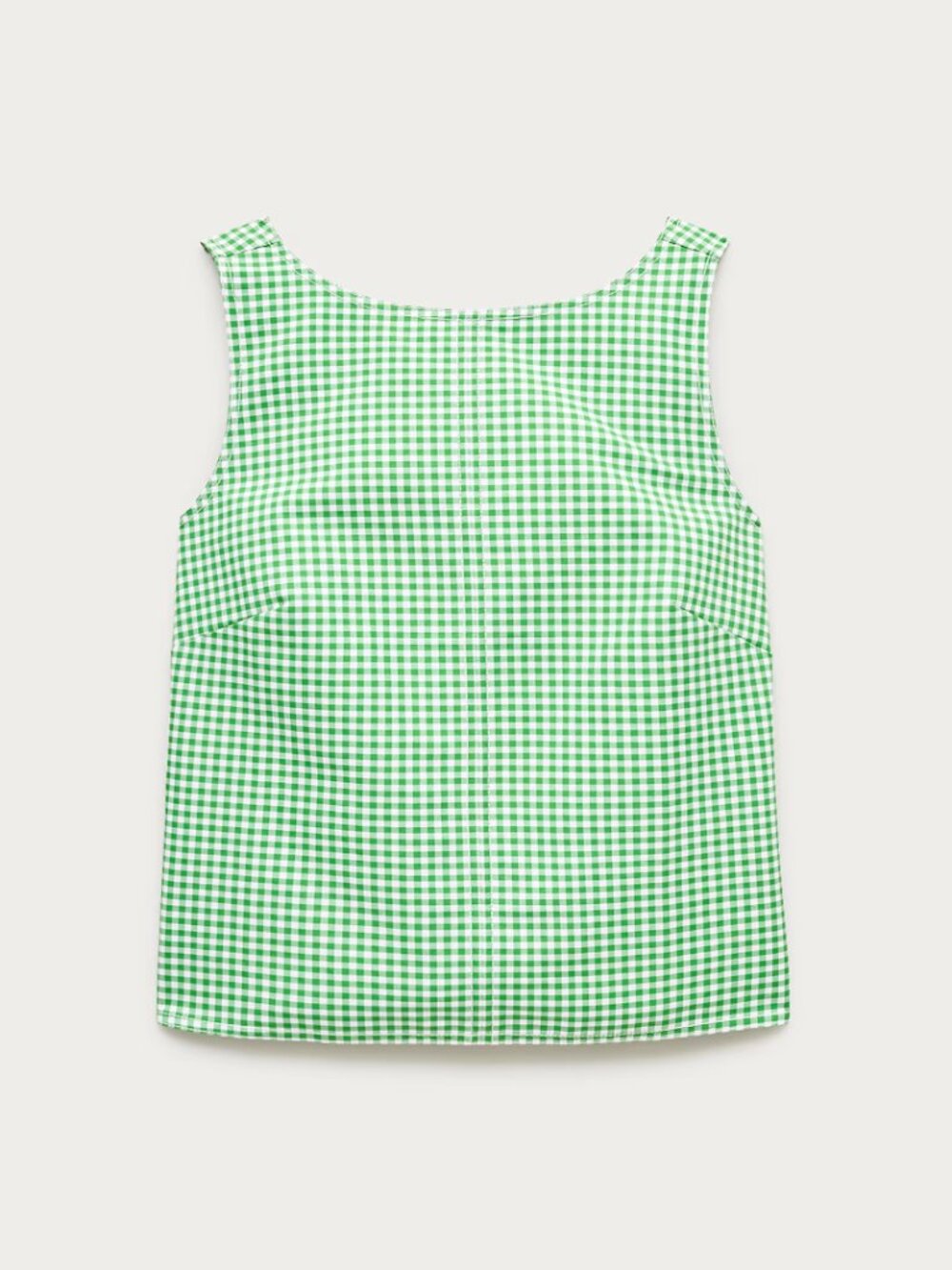 J.Crew Shell Top in Double Cotton Poplin (Lime Gingham)